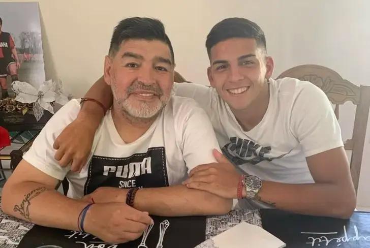 Diego Maradona y Hernán López / FOTO INSTAGRAM