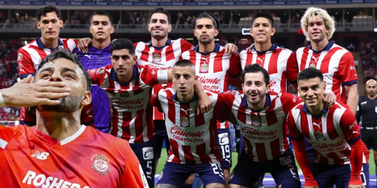 Alexis Vega junto a jugadores de Chivas / FOTO GETTY IMAGES