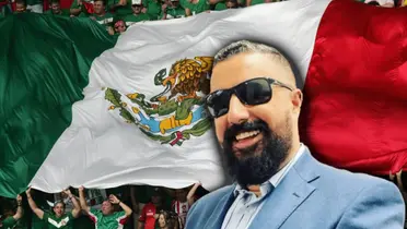 Álvaro Morales y bandera de México/Foto Fútbol Hoy.