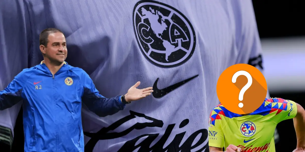 André Jardine con las manos alzadas y un jugador con el rostro tapado/ Foto Club América.