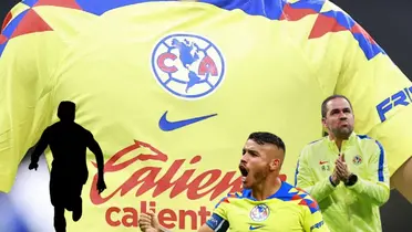 André Jardine y Jonathan dos Santos celebrando, junto a otro futbolista corriendo/ Foto Club América