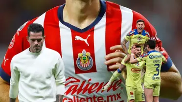 Camiseta de Chivas, Fernando Gago y futbolistas del América festejando/Foto Fútbol Peruano.