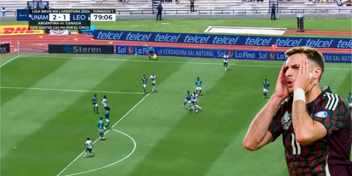 Captura de pantalla de TUDN, del gol de Martínez.