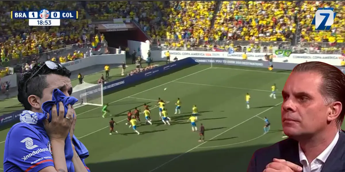 Captura de pantalla del Brasil vs Colombia, tomada de Azteca Deportes