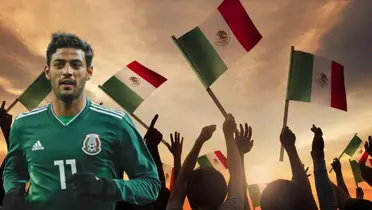 Carlos Vela junto a banderas mexicanas / FOTO DEPOR