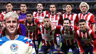  Cristian Calderón junto a jugadores de Chivas / FOTO X