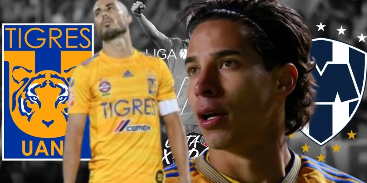 Diego Lainez y Guido Pizarro en el Rayados vs Tigres 