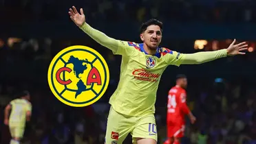 Diego Valdés y logo del América/ Foto Fútbol Total.