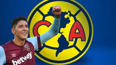 Edson Álvarez junto al escudo del Club América / FOTO Instagram