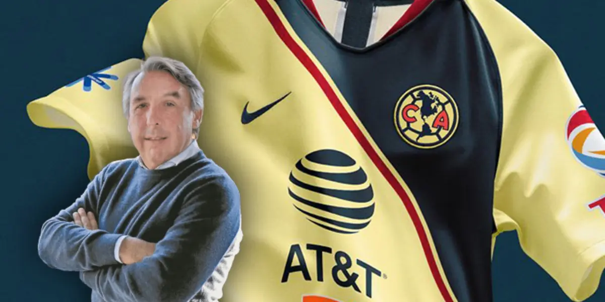 Emilio Azcárraga de brazos cruzados y jersey del América / Foto Fútbol Total.