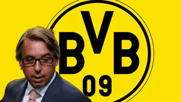 Emilio Azcárraga y logo del Borussia Dortmund/Foto Vecteezy.