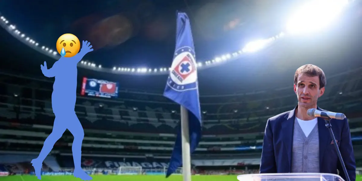Estadio Azteca con banderín de Cruz Azul. Foto: Bolavip