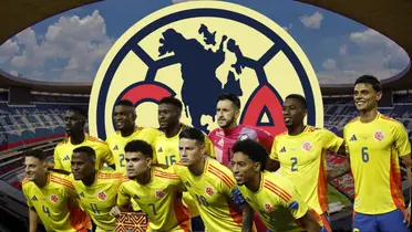 Estadio Azteca de fondo, escudo del América y jugadores de Colombia: Fotos: Wikipedia | América | ESPN