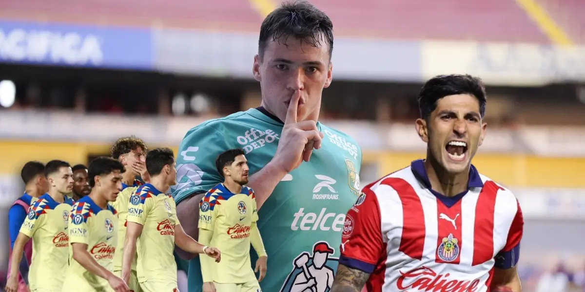 Federico Viñas callando, Víctor Guzmán y jugadores del América/ Foto Latinus.