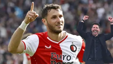 Giménez celebrando gol con Feyenoord. Foto: Récord