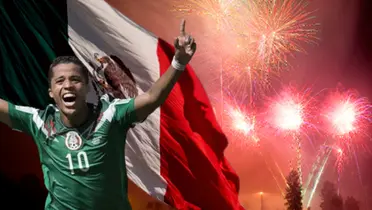 Giovani Dos Santos junto a la bandera de México / FOTO MEXSPORT