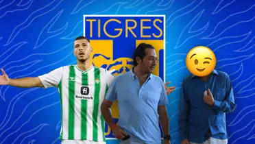 Guido Rodríguez reclamando, Mauricio Culebro y jugador oculto/Foto Club Tigres.