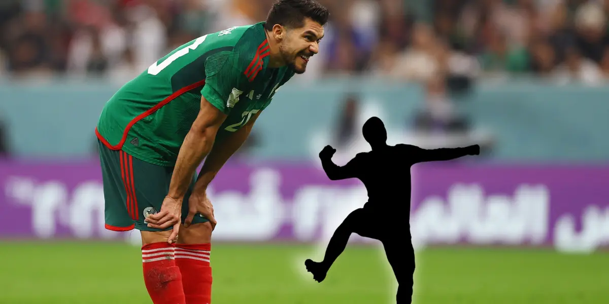 Henry Martín cabizbajo y silueta de futbolista brincando / Foto Infobae.
