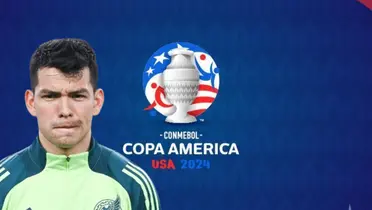 Hirving Lozano junto al logo de la Copa América 2024 / FOTO IMAGO7