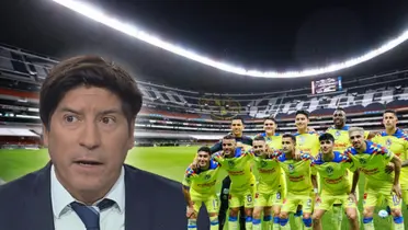 Iván Zamorano y jugadores del América en el Estadio Azteca.