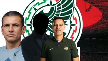 Jaime Lozano junto a entrenador incógnito y Rafael Márquez / FOTO X