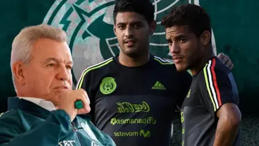 Javier Aguirre junto a Carlos Vela y Jonathan Dos Santos / FOTO ANTENA 2