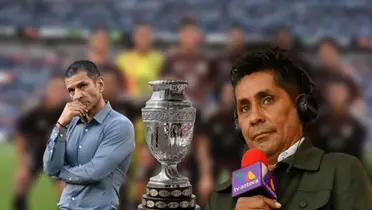 Jorge Campos, Jaime Lozano y trofeo de la Copa América/ Foto Sports Media.