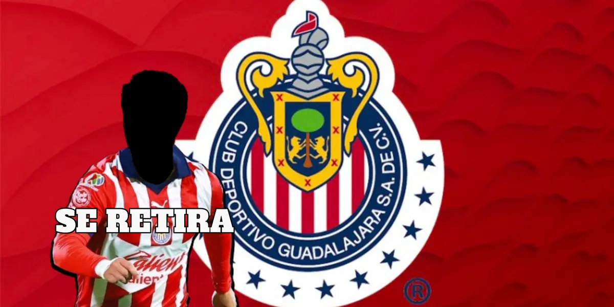 Jugador incógnito de Chivas junto al escudo de Chivas / FOTO Facebook