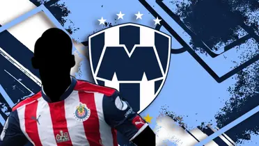 Jugador incógnito de Chivas junto al escudo de Rayados / FOTO FACEBOOK