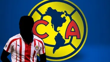 Jugador incógnito de Chivas junto al escudo del América / FOTO BOLAVIP