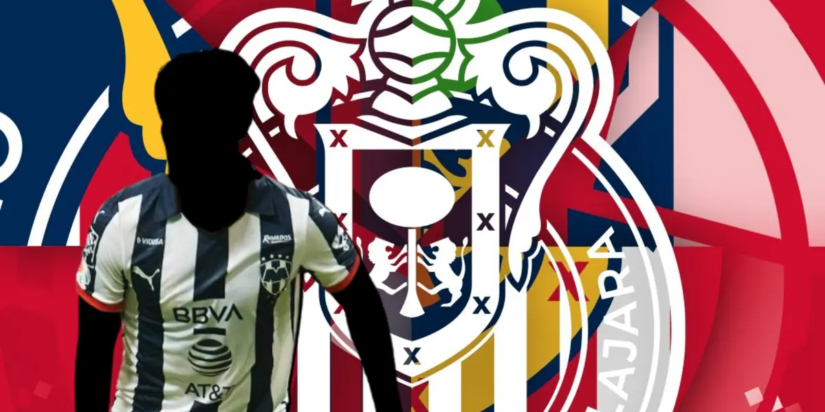 Jugador incógnito de Rayados junto al escudo de Chivas / FOTO MEXSPORT