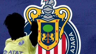Jugador incógnito del América junto al escudo de Chivas / FOTO FACEBOOK