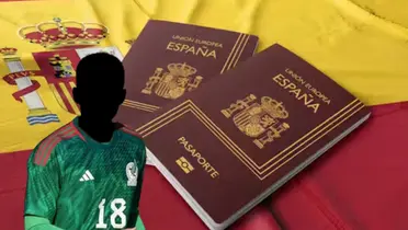 Jugador incógnito del Tri junto al pasaporte español / FOTO X