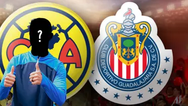Jugador incógnito junto al escudo del América y Chivas / FOTO ESPN