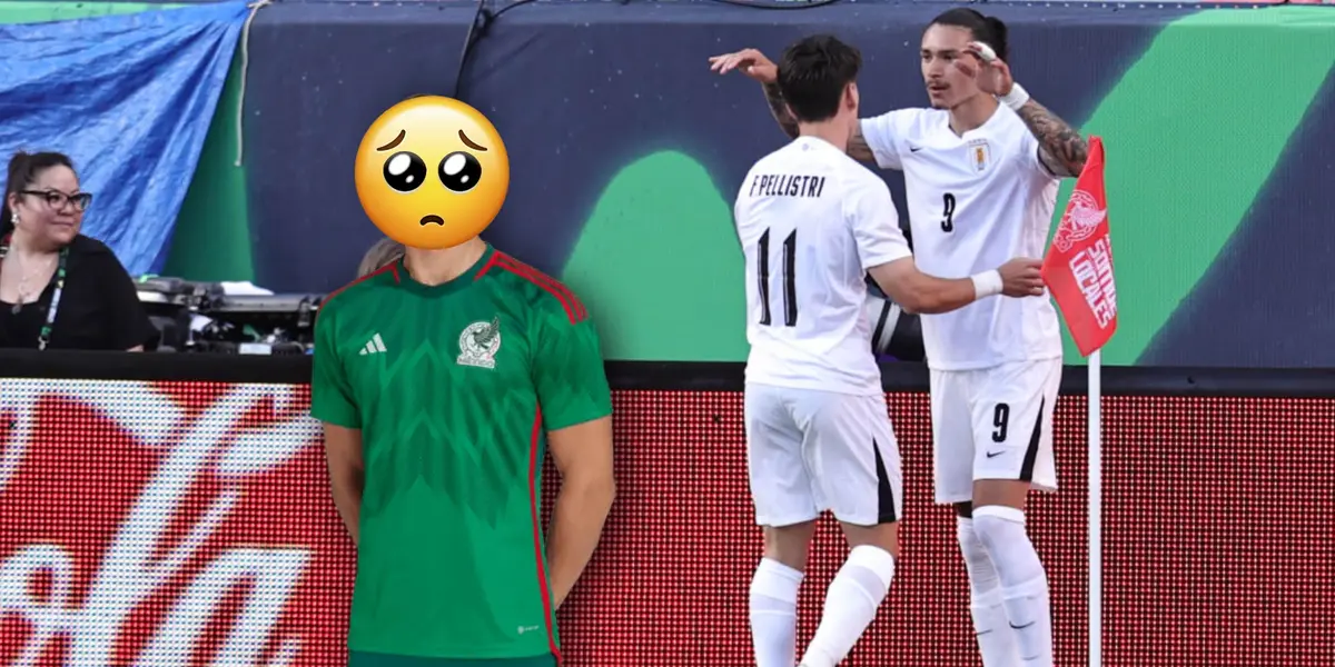 Jugadores de Uruguay y un elemento mexicano con rostro tapado/Foto Debate.