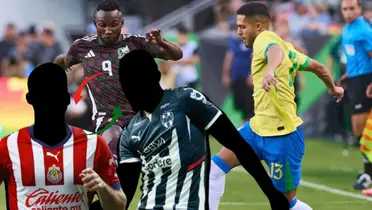 Jugadores incógnitos de Chivas y Rayados junto al México vs Brasil / FOTO X