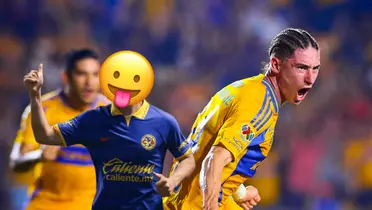 Marcelo Flores festejando y jugador oculto/ Foto Tigres.