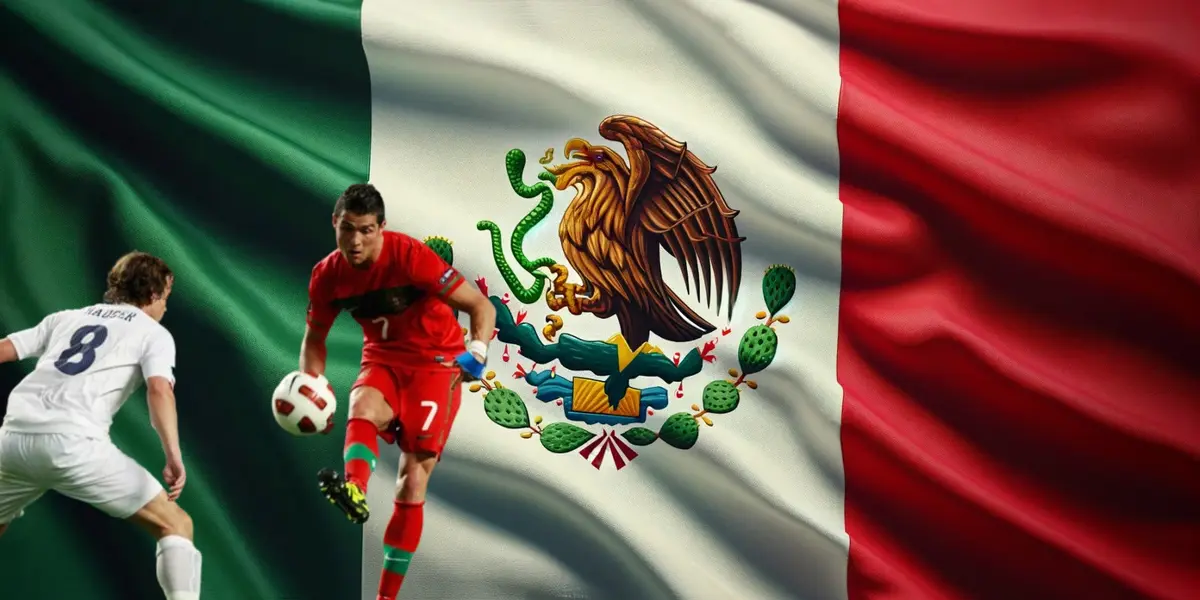 Noruega vs Portugal junto a la bandera de México / FOTO Reuters