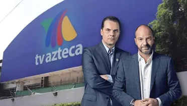 Oficinas de TV Azteca, Christian Martinoli y Luis García/Foto El Sol de México.