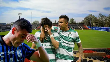 Querétaro y Santos Laguna en el estadio de fútbol / FOTO X