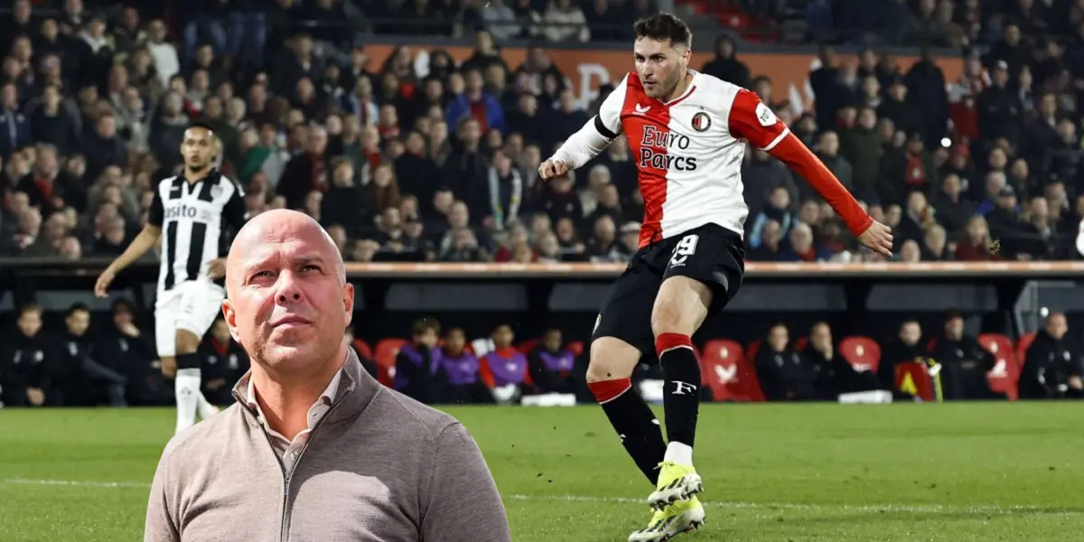 Santi Giménez disparando en partido con Feyenoord. Foto: Milenio