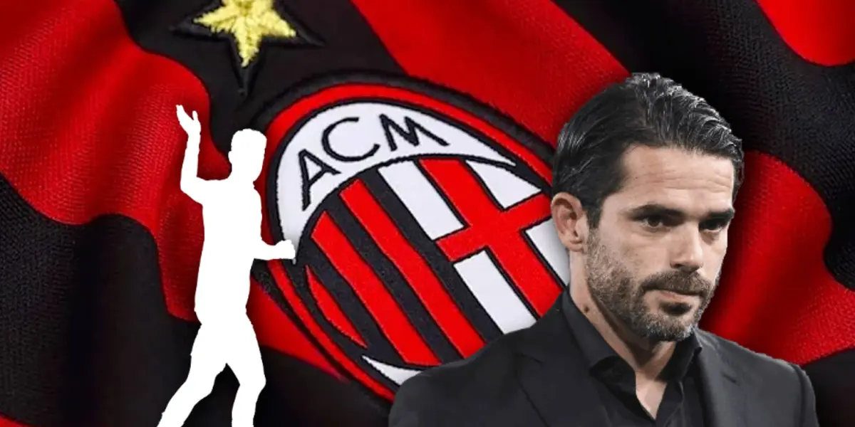 Silueta de futbolista diciendo adiós, Fernando Gago y escudo del AC Milan/ Foto Mediotiempo.