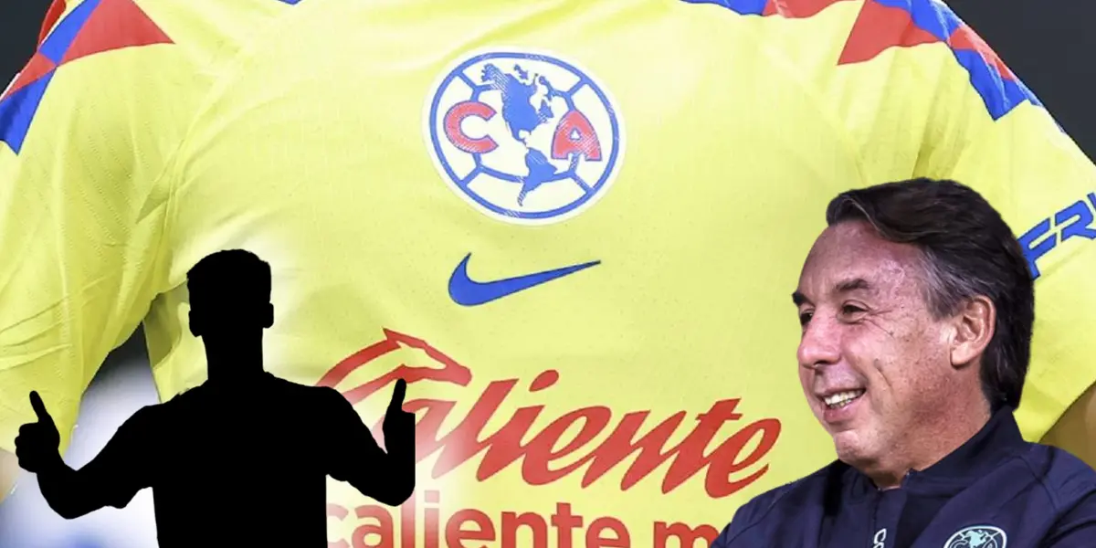 Silueta de futbolista y Emilio Azcárraga riendo a su lado/ Foto Club América.