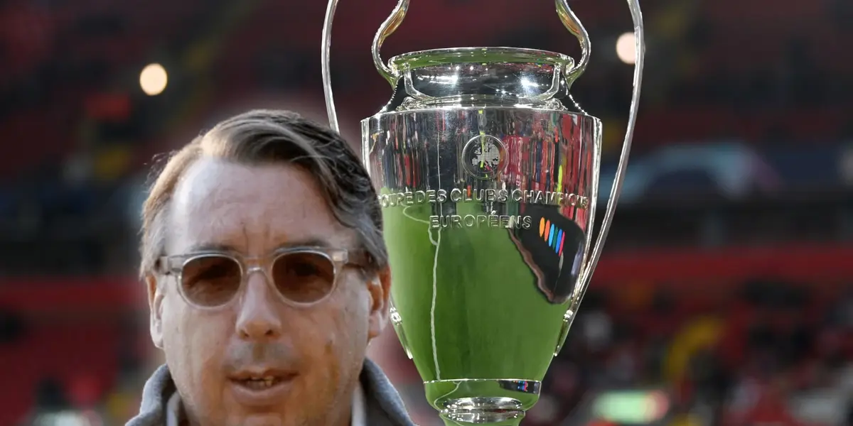 Trofeo de la Champions League y Emilio Azcárraga/ Foto CNN.