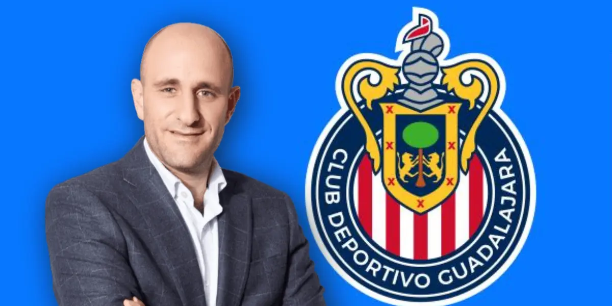 Alberto Lati y logo del Guadalajara/Foto Chivas.