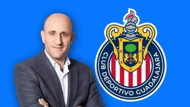 Alberto Lati y logo del Guadalajara/Foto Chivas.