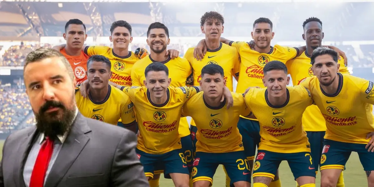 Álvaro Morales junto a jugadores del Club América / FOTO INFOBAE