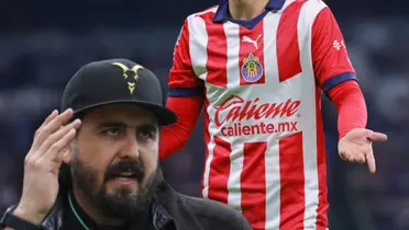 Amaury Vergara enojado y jugador de Chivas/Foto Fútbol Total.