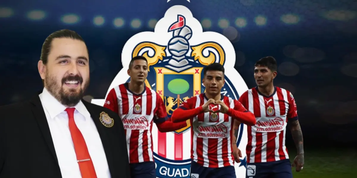 Amaury Vergara junto a futbolistas de Chivas / FOTO TV AZTECA