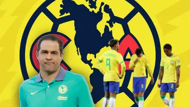 André Jardine serio y jugadores de Brasil de las categorías menores/ Foto Club América.